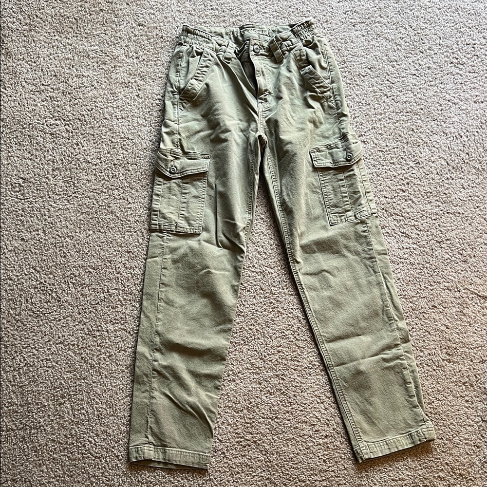 American Eagle Outfitters Women's Straight Leg Cargo Pants - Olive